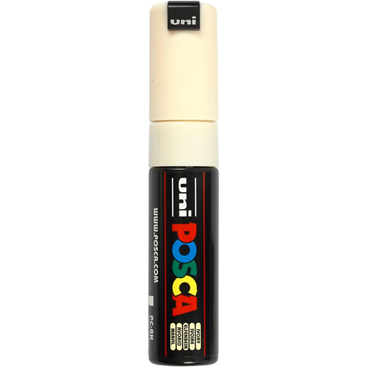 Posca Marker, ivory, no. PC-8K, line 8 mm, 1 pc | HobbyMaker