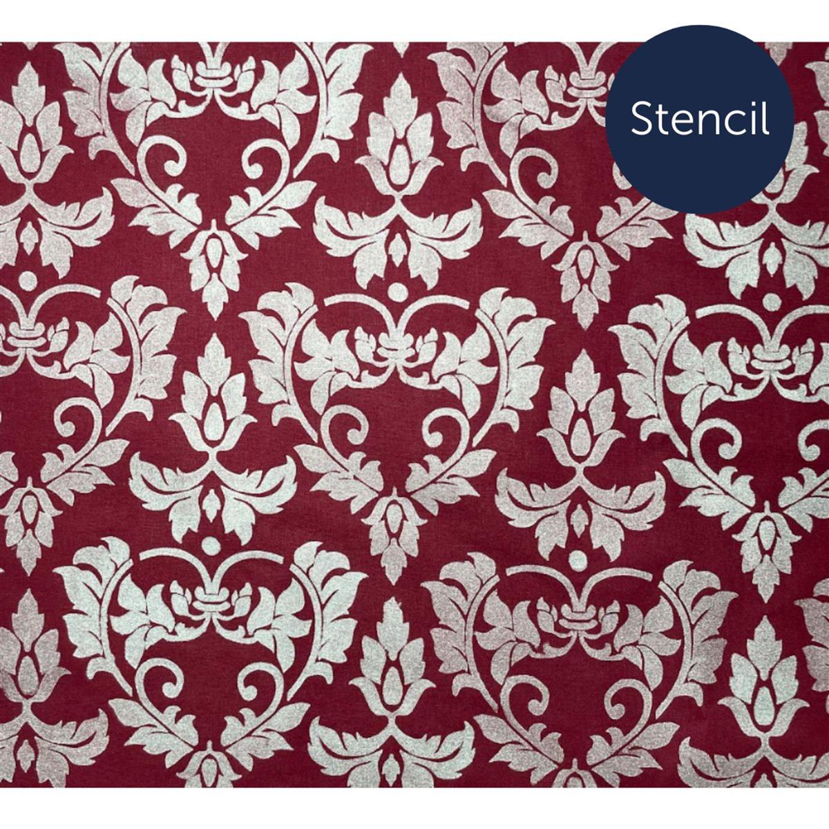 Stencil Up Hearts Damask A4 Adhesive Backed Stencil SewingStreet