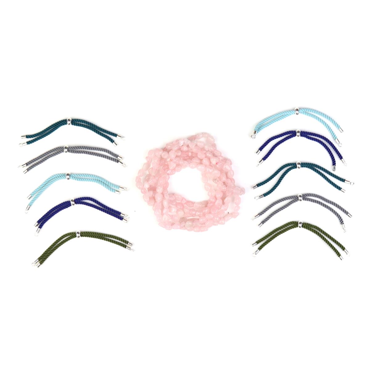 Mayhem; Rope Bracelet Kit In Silver Plated Base Metal Slider & Mystery