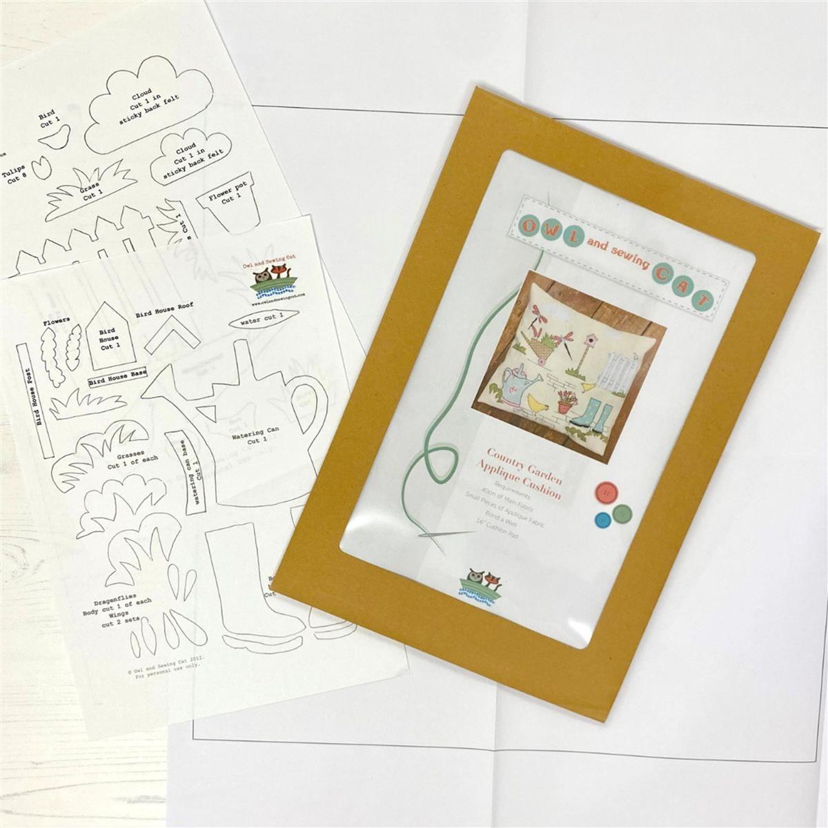 Owl & Sewing Cat Country Garden Cushion Pattern SewingStreet