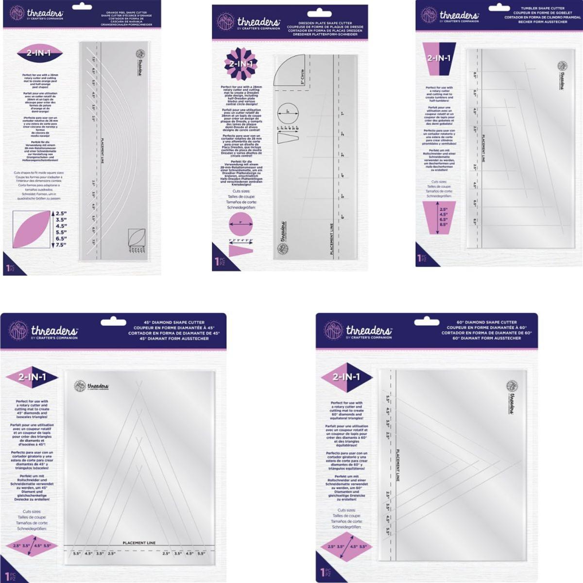 Threaders Shape Cutters 5 Pack SewingStreet