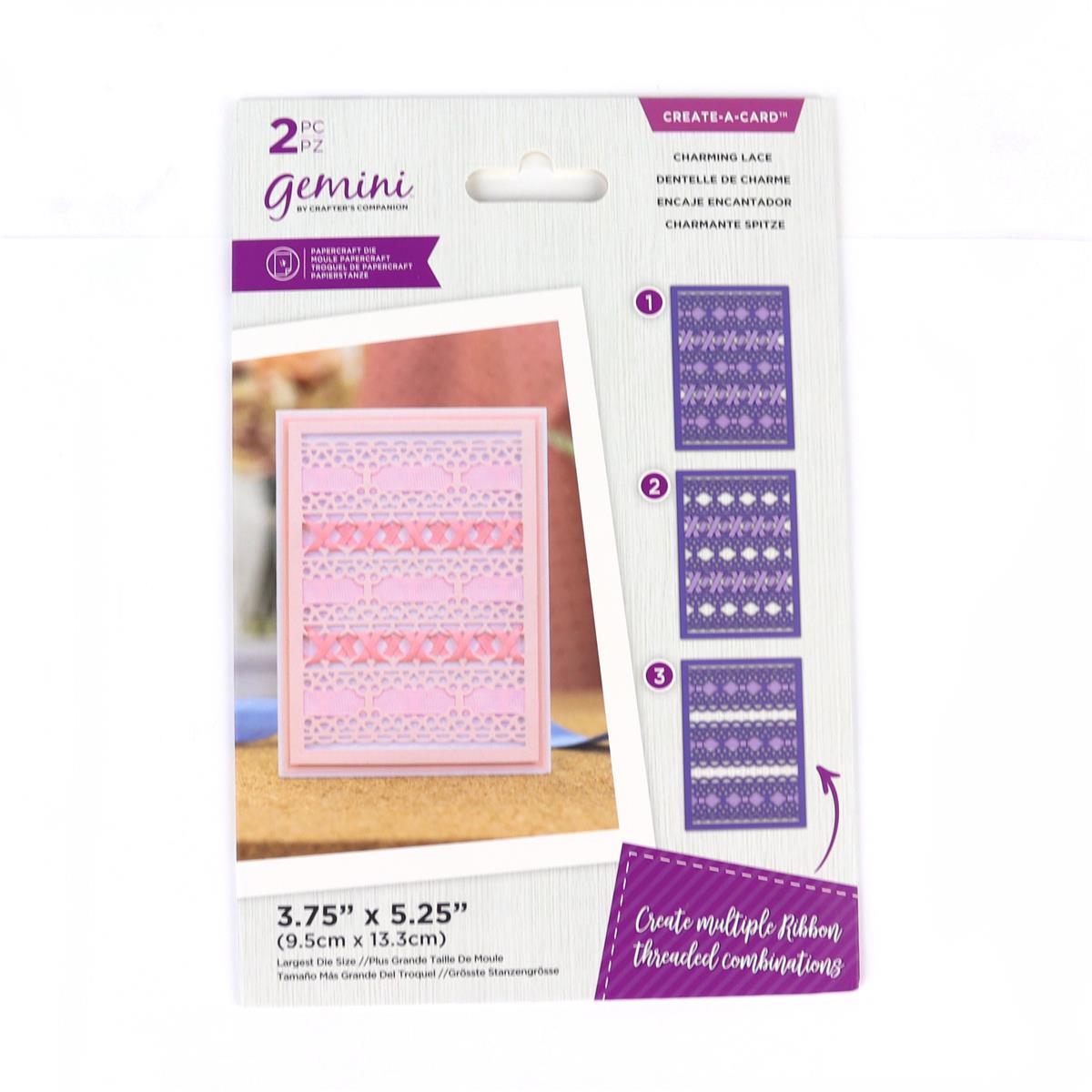 Gemini CreateACard Ribbon Threading Dies Charming Lace 2PC HobbyMaker