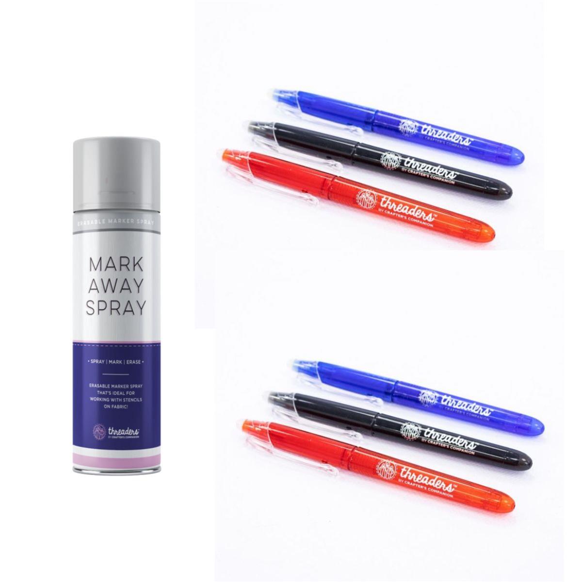 Threaders Fabric Mark Away Spray & Threaders Erasable Fabric Pens