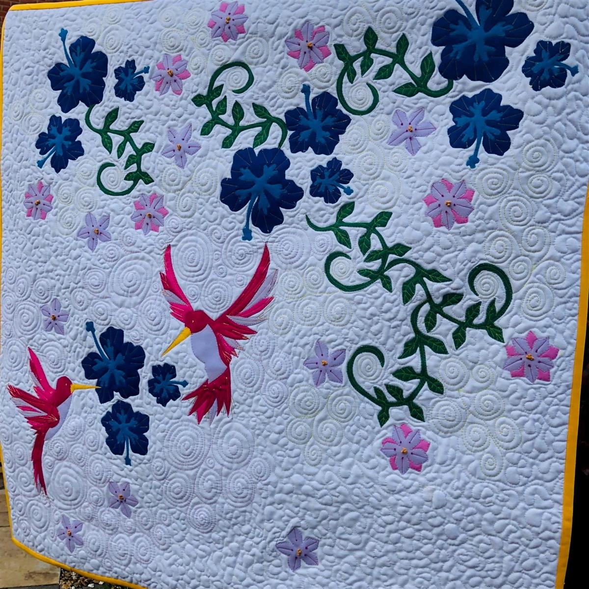 Delphine Brooks' Hummingbird Wall Hanging Kit Instructions, Fabric (1m