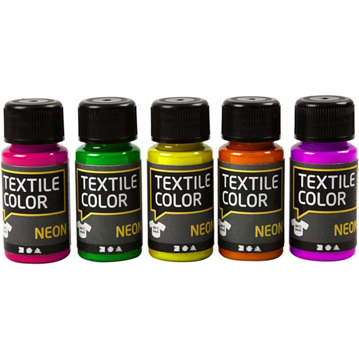 Textile Color Paint Assorted Colours 5x50 Ml 1 Pack Hobbymaker