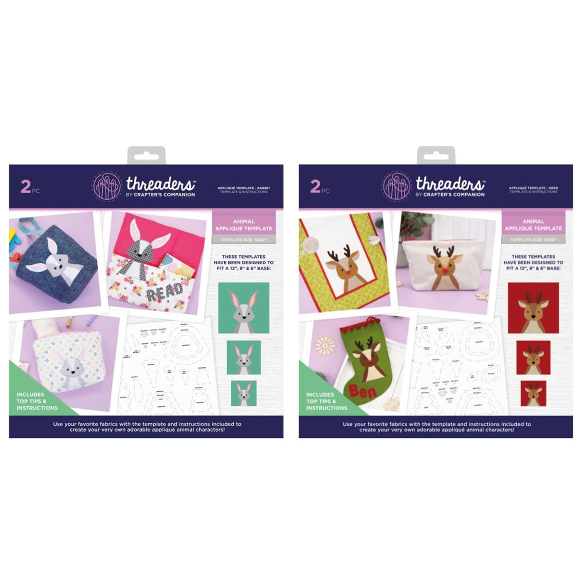 Threaders Animal Applique Templates Rabbit & Deer (4 Templates