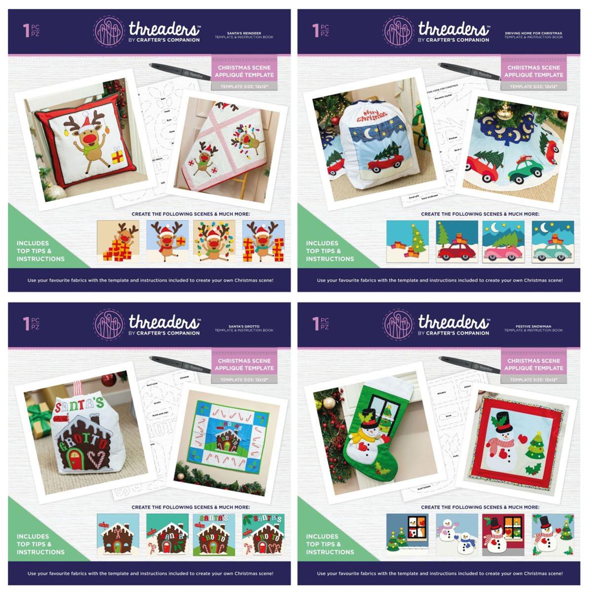 Threaders Christmas Scene Applique Templates Special Price SewingStreet