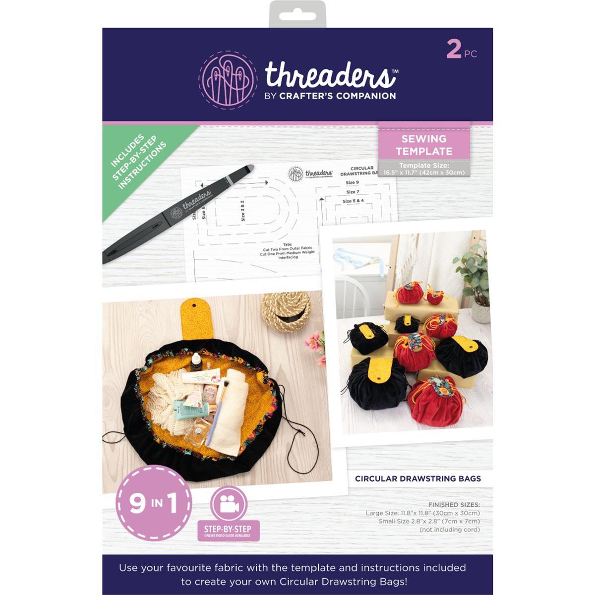 Threaders Sewing Templates Circular Drawstring Bags SewingStreet