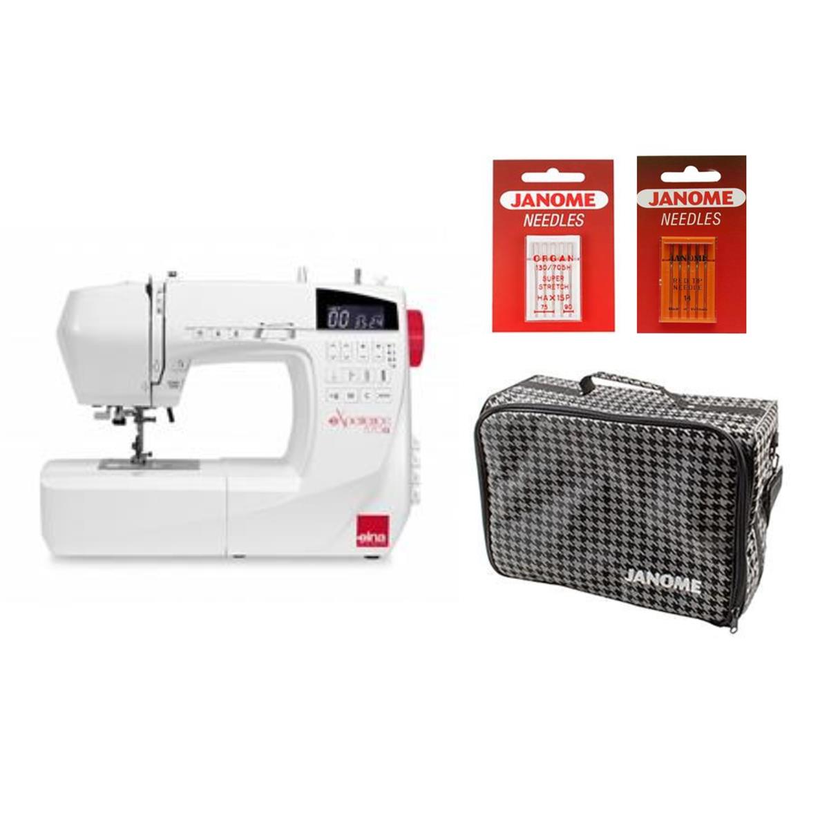 Elna E570a Sewing Machine Bunlde with FREE Janome Case & 2 Needle Packs