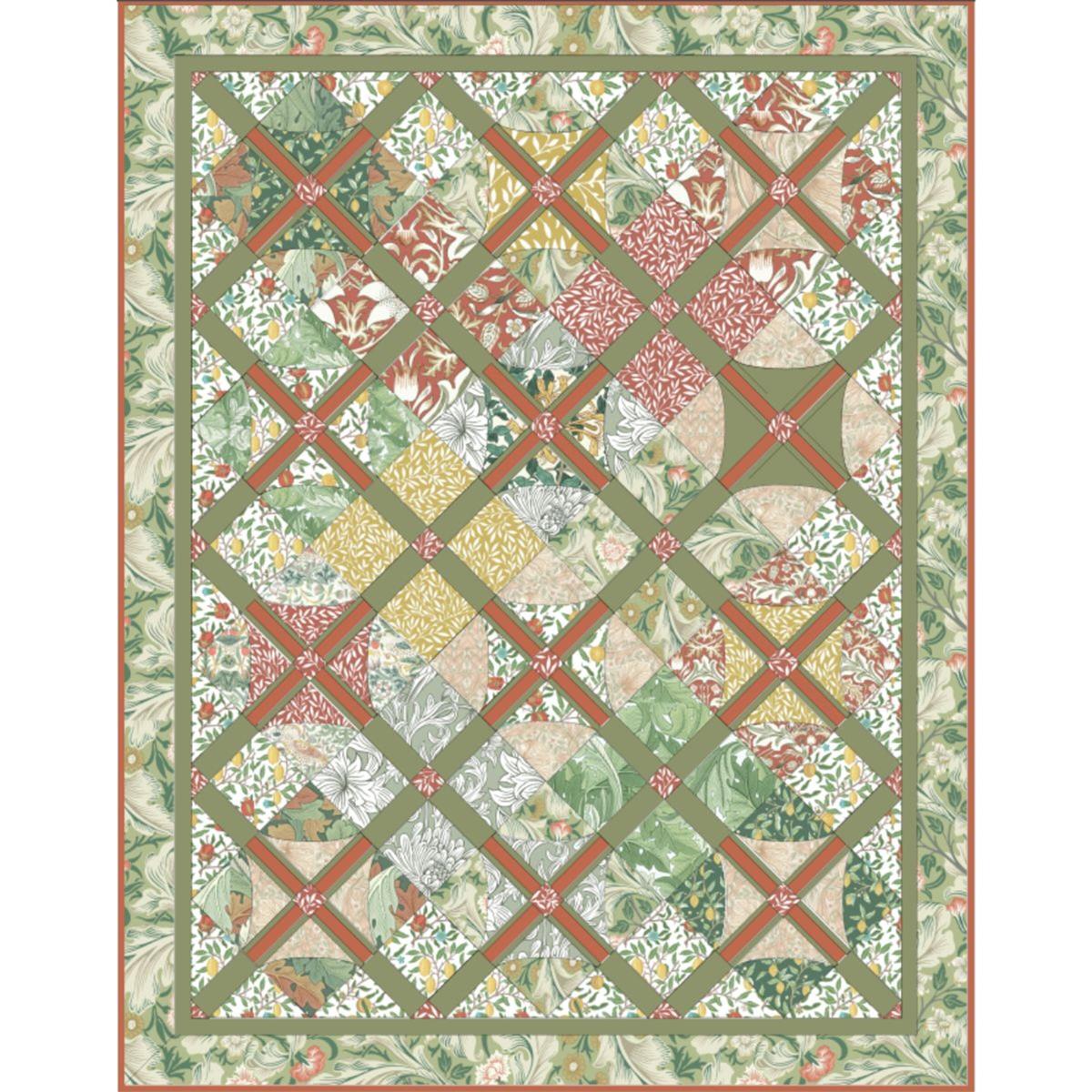 William Morris New Green Quilt Kit 130 x 165cm SewingStreet