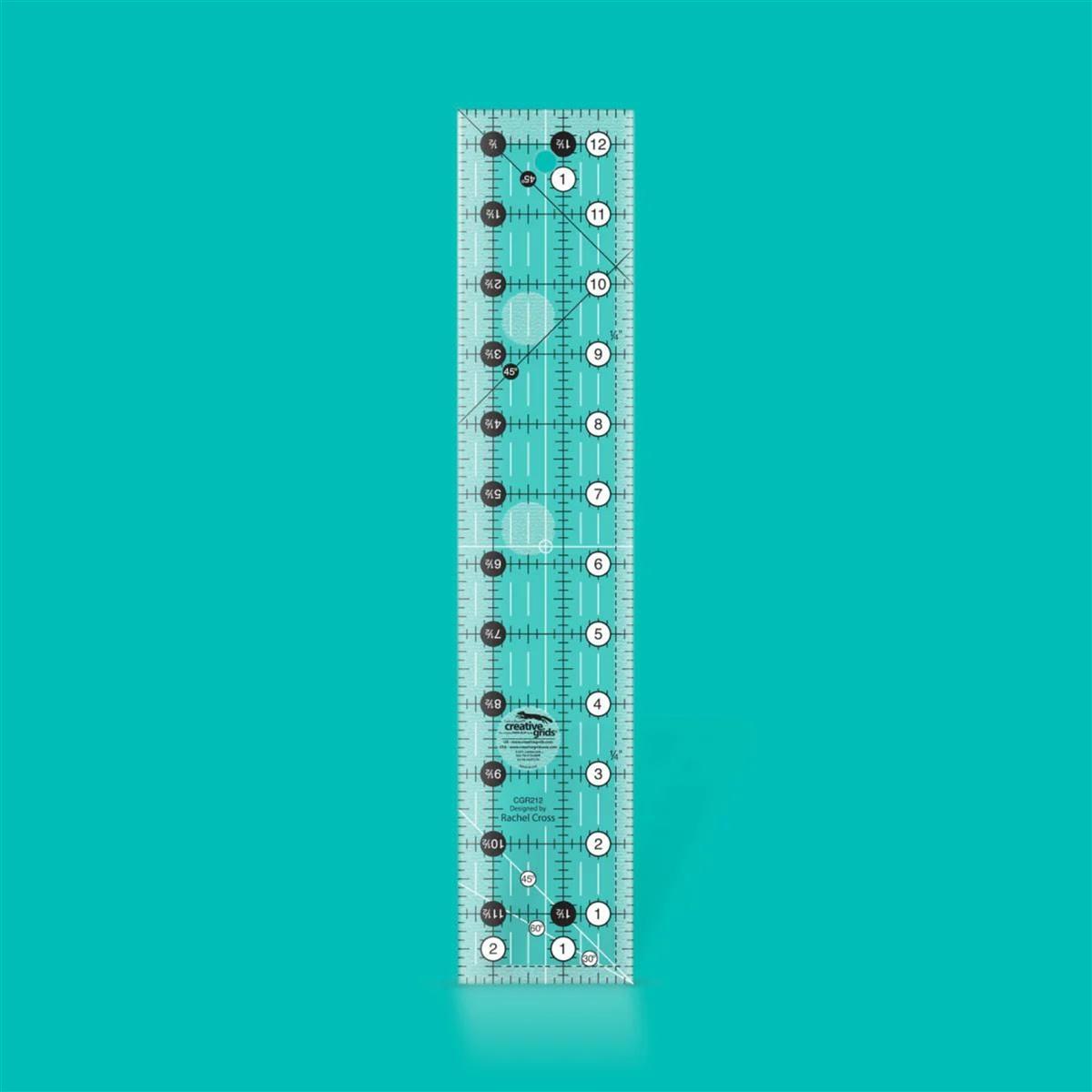 Creative Grids® Non-slip Ruler 6.35cm x 31.75cm (2½ x 12½) | SewingStreet