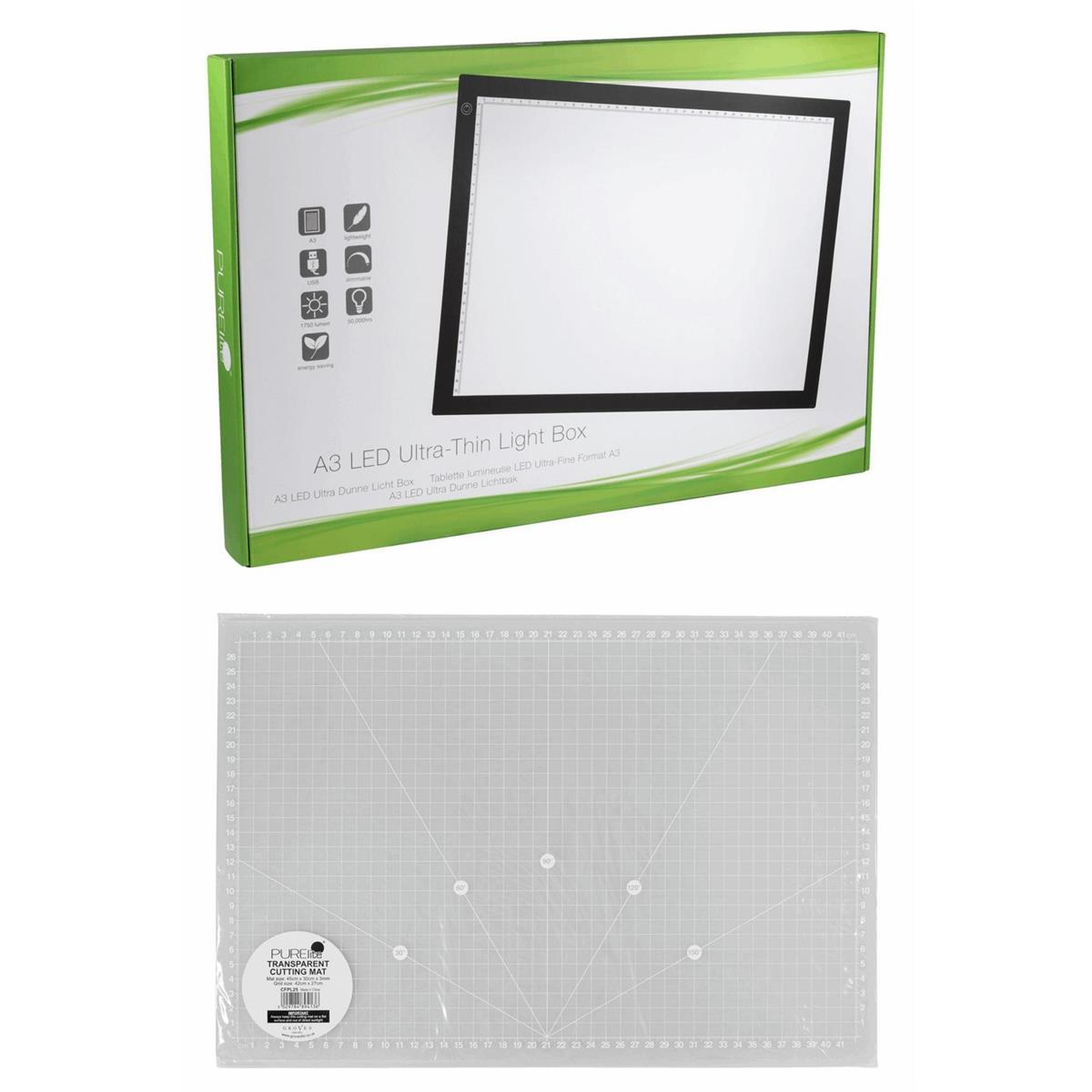 PURElite Ultra Thin A3 LED Light Box with PURElite Translucent A3