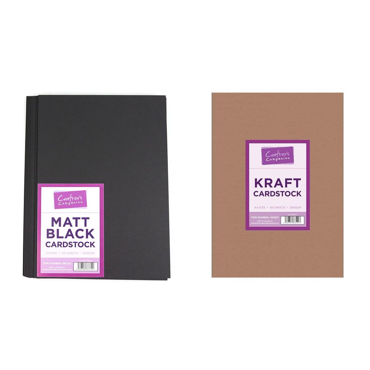 Crafter's Companion Card Essentials Bundle Matt Black & Kraft 90