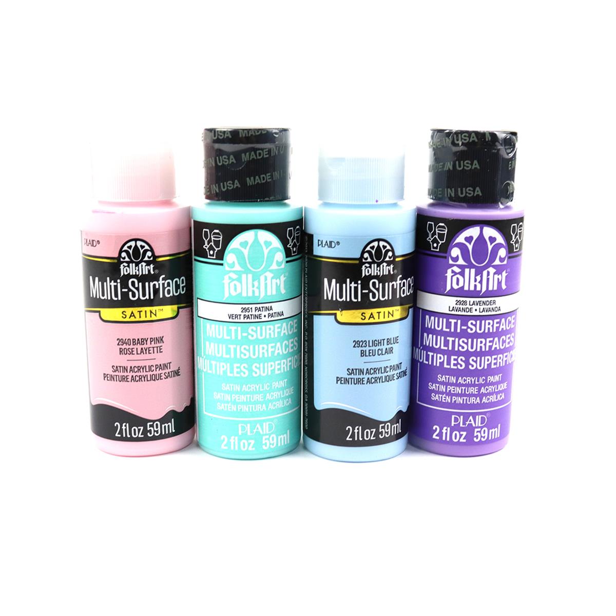 Folk Art MultiSurface Satin Acrylic Paint Set 3 Pastel HobbyMaker