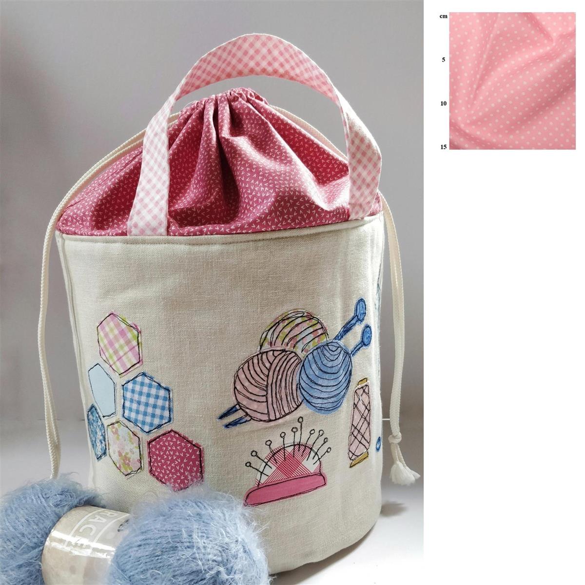 Pink Helen Newton's Craft Storage Bag Kit Instructions, Fabric Panel