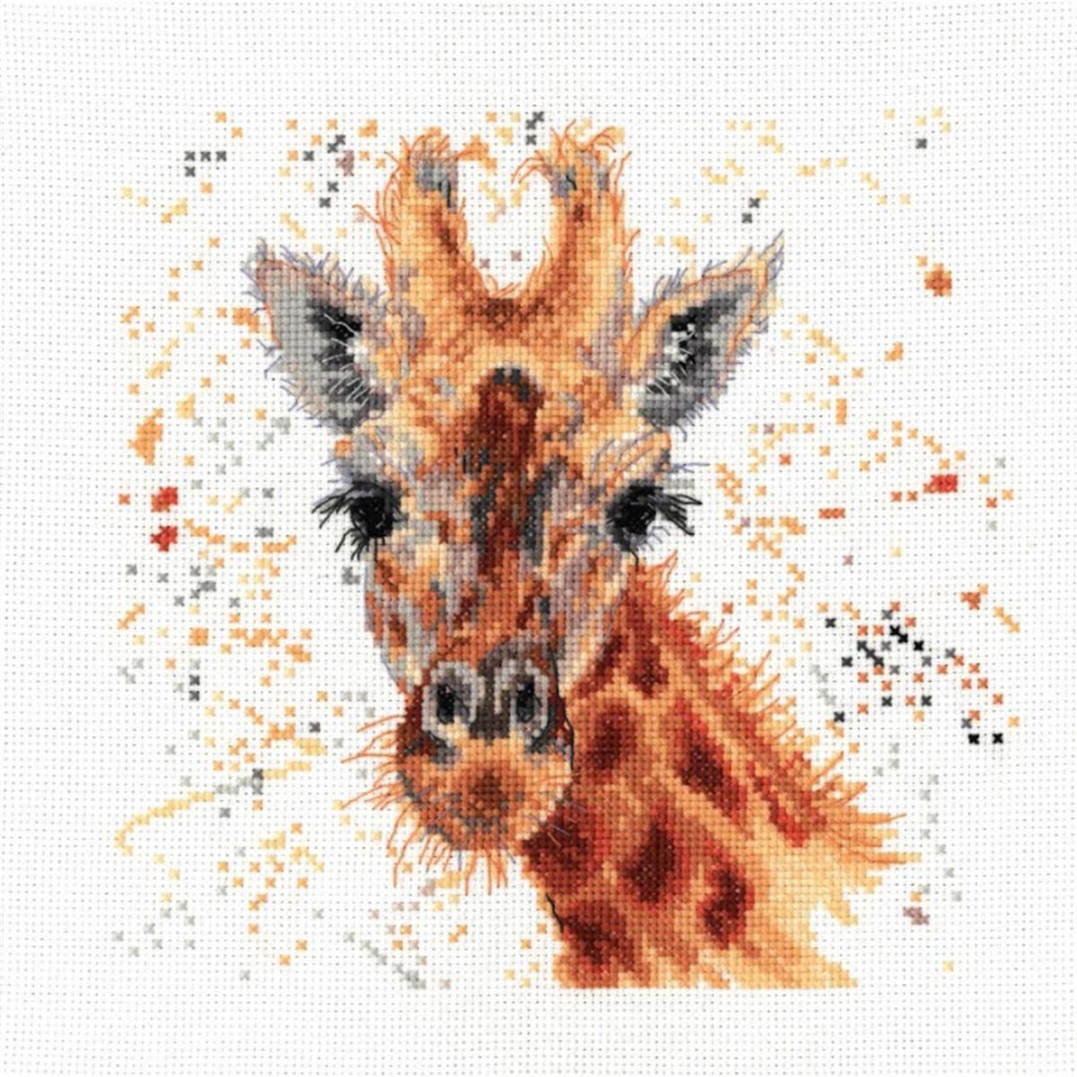 Bree Merryn Geraldine the Giraffe Cross Stitch Kit on Aida (20 x 20cm ...