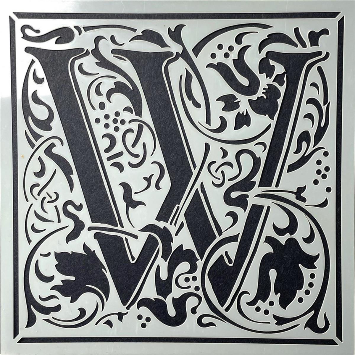 Stencil Up Cloister Letter - W- William Morris inspired | SewingStreet