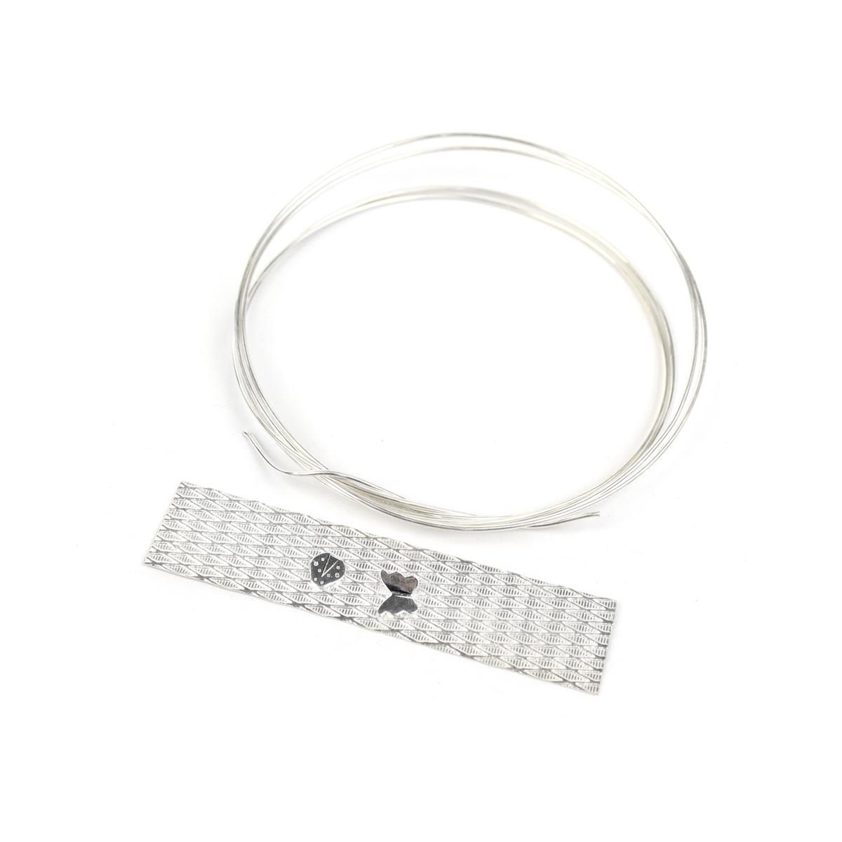 In the Garden; Sterling Silver Textured Sheet, Solderable Accent & Wire