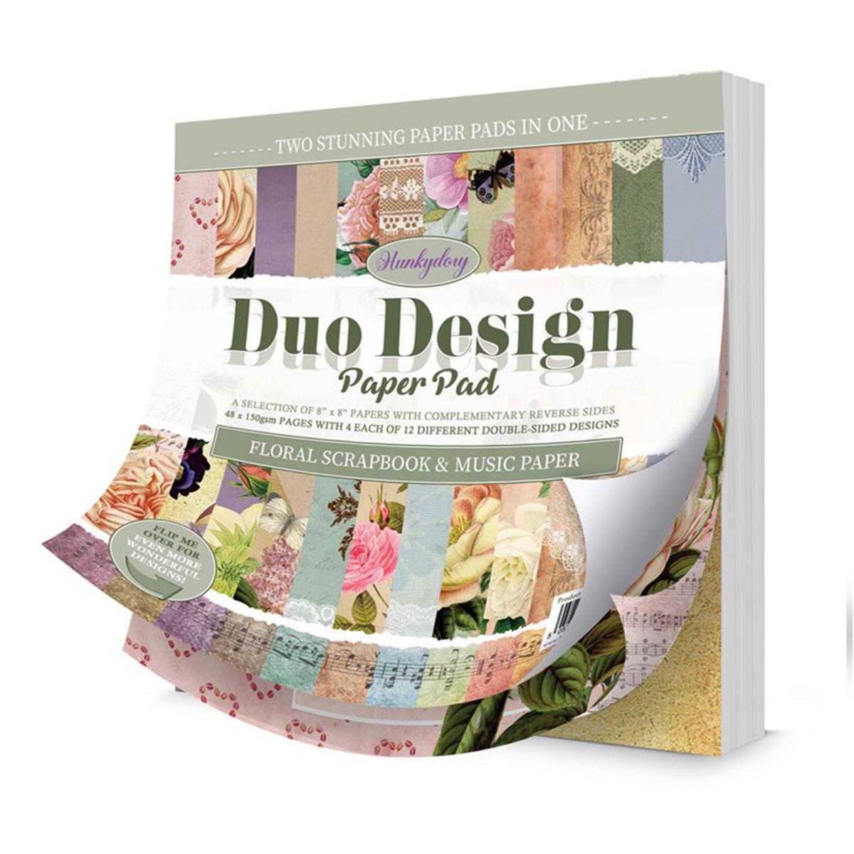 Duo Design Paper Pads Floral Scrapbook & Music Paper HobbyMaker