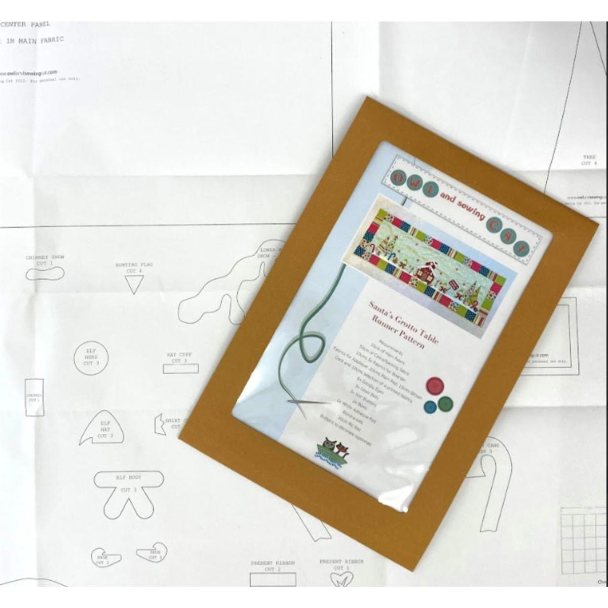 Owl & Sewing Cat Festive Table Runner Pattern SewingStreet