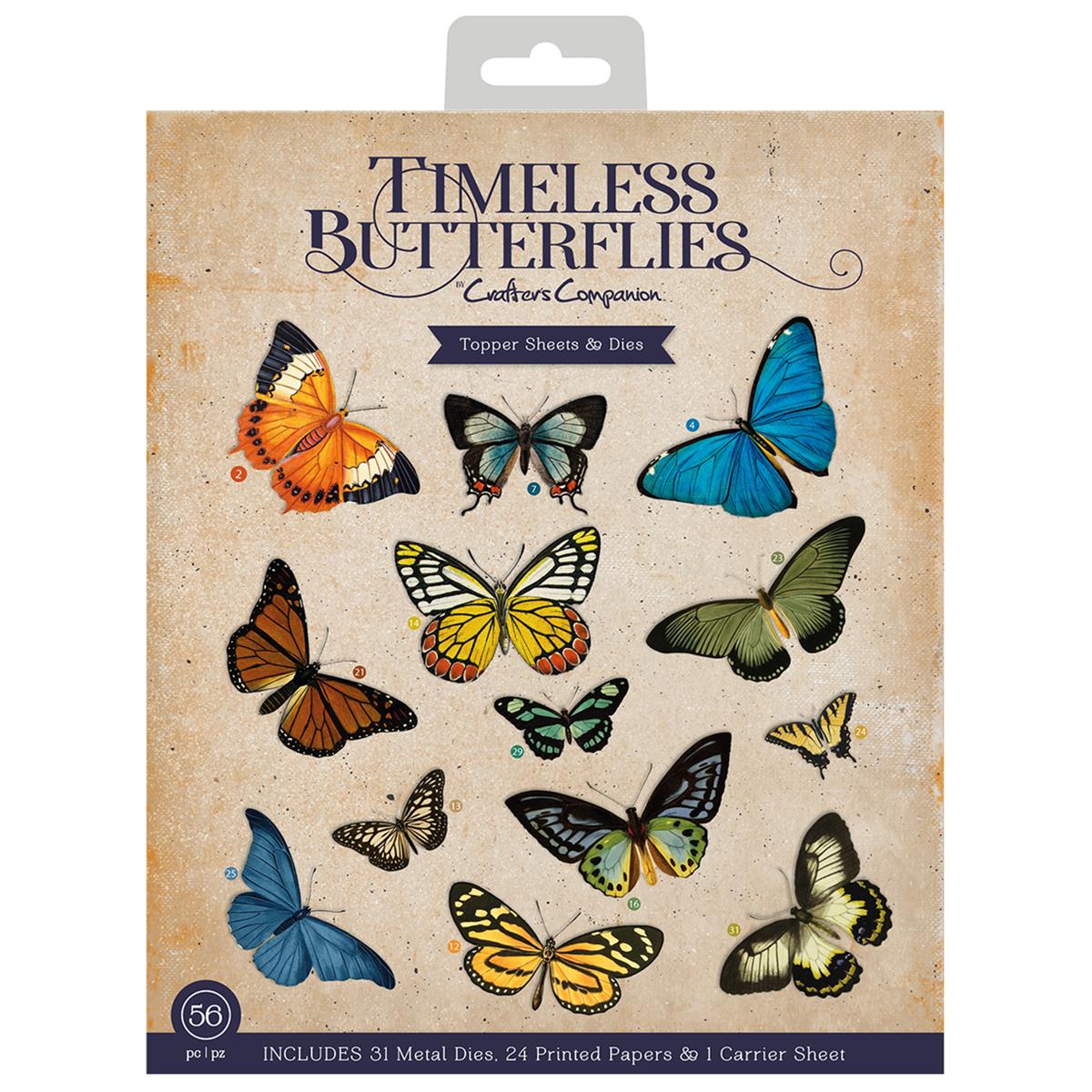 Timeless Butterflies Collection Topper Sheet & Die Set 31 dies & 24