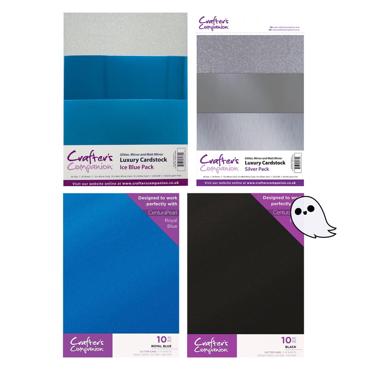 Crafter's Companion Glitter Card 10 Sheet Pack - Black
