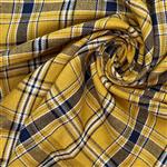Brushed Cotton Tartan Mustard Fabric 0.5m