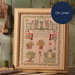 Cross Stitch Guild Garden Sampler on Linen