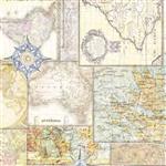 Globetrotter Collection Travel Maps Multi Extra Wide Fabric 0.5m (274cm)