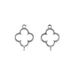 Type A Black Jadeite Round, Sterling Silver Clover Connector and Spacer Beads Project