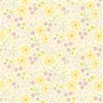 Lewis & Irene Cassandra Connolly Joys Of Spring Collection Songs for Springs Pastel Yellow Fabric 0.5m