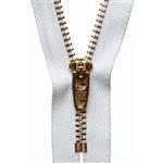 Brass Jeans Zip White 18cm (7