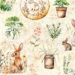 Dan Morris Creative Group Hunny Bunny Collection Bunny Allover Cream Fabric 0.5m