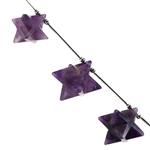 98cts Amethyst Faceted Fancy Shapes Approx 15mm, 10cm Strand With Hematite and Plastic Spacers