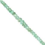 6cts Russian Emerald Graduated Faceted Rondelle Approx 1.5x1 to 4.5x3mm, 10cm Strand