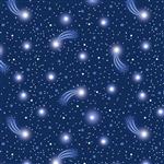 Lewis & Irene Glow Fairies Collection Starry Sky Dark Blue Glow In The Dark Fabric 0.5m
