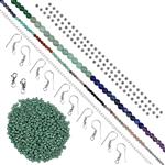 Silver Plated Base Metal, Multi Gemstone Faceted Rondelles & Plain Rounds,  Japanese Galvanized Green Seed Bead Project With Downloadable Instructions