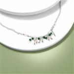 Silver Plated Base Metal, Multi Gemstone Faceted Rondelles & Plain Rounds,  Japanese Galvanized Green Seed Bead Project With Downloadable Instructions