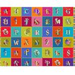 Odile Bailloeul Language of Flowers Collection Alphabet Multi Fabric Panel 0.87m
