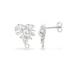 Lagoon Collection by Charlie Bailey: Frog on Lilypad Ear Studs, Approx 16x13mm
