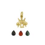 Gold Plated 925 Sterling Silver Cabochon Pear Bee Charm with Malachite, Black Spinel and Red Garnet Including Instructions By Charlie Bailey