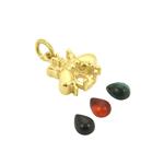 Gold Plated 925 Sterling Silver Cabochon Pear Bee Charm with Malachite, Black Spinel and Red Garnet Including Instructions By Charlie Bailey
