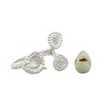925 Sterling Silver Ring Mount (To fit 10x7mm gemstone) inc. 0.04cts With White Topaz Round Faceted Approx 1.50mm
