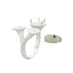 925 Sterling Silver Ring Mount (To fit 10x7mm gemstone) inc. 0.04cts With White Topaz Round Faceted Approx 1.50mm