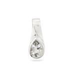 925 Sterling Silver Pendant Set with 1ct Pear Aquamarine, Approx 5x15mm