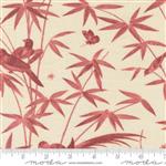 Moda French General Rouenneries Trois Charmant Reproduction Bird Toile Faded Red Fabric 0.5m