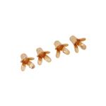Rose Gold Plated 925 Sterling Silver Brushed Effect Bead Caps Flower Petal Approx 10x9mm (Pack of 4pcs)