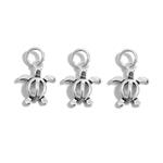 925 Sterling Silver Turtles Charm, 3pcs