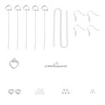 925 Sterling Silver Heart Findings Pack, 26pcs