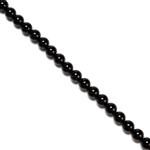 190cts Black Tourmaline Plain Rounds, Approx 8mm, 38cm Strand